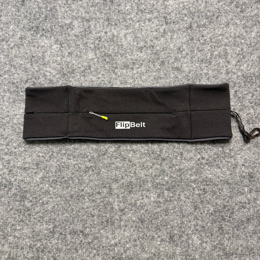 FlipBelt Running Belt Black Zip Pocket Key Clip Fitness Waist Pack